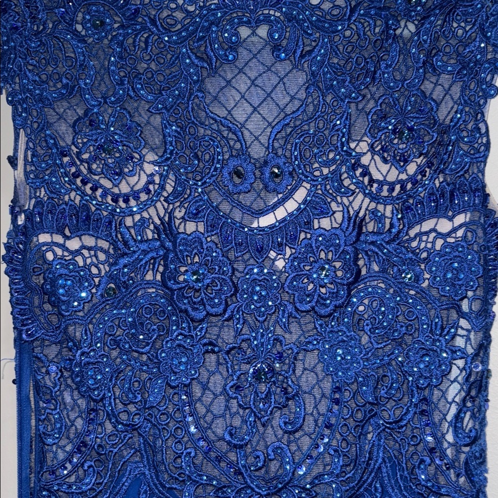 Camille La Vie Royal Blue Lace Women’s Prom Dress Size 2 - Picture 7 of 10